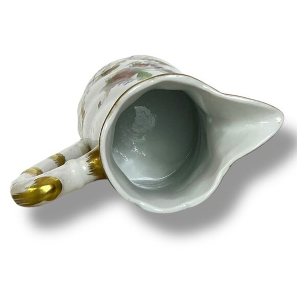 Vintage Floral Ceramic Pitcher Elegant Gold Accent Multi Use Mid Century 1960 - Picture 6 of 16